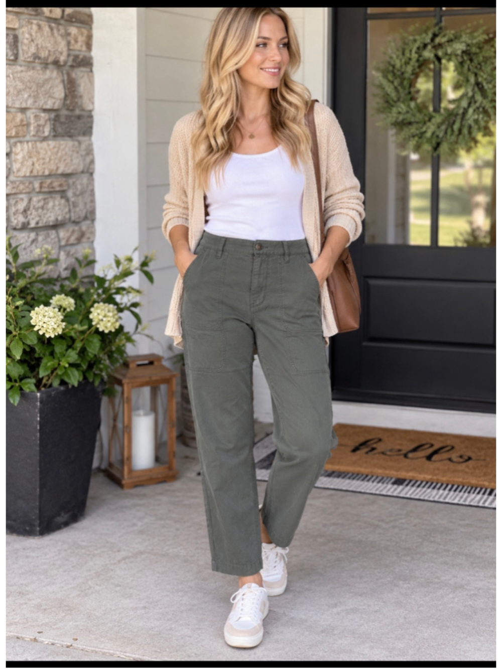 Women's J.Crew Green Utility Ankle Pants Size 8